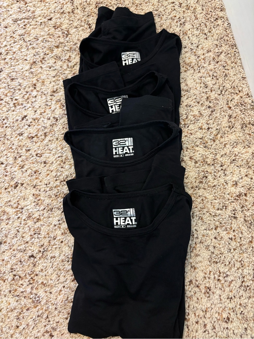 Set of 4. 32 Degrees Black Long Sleeve Kids Tee